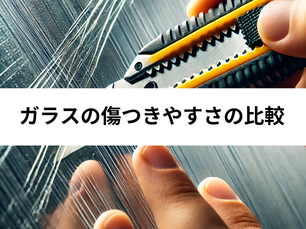 ガラスの傷つきやすさの比較
