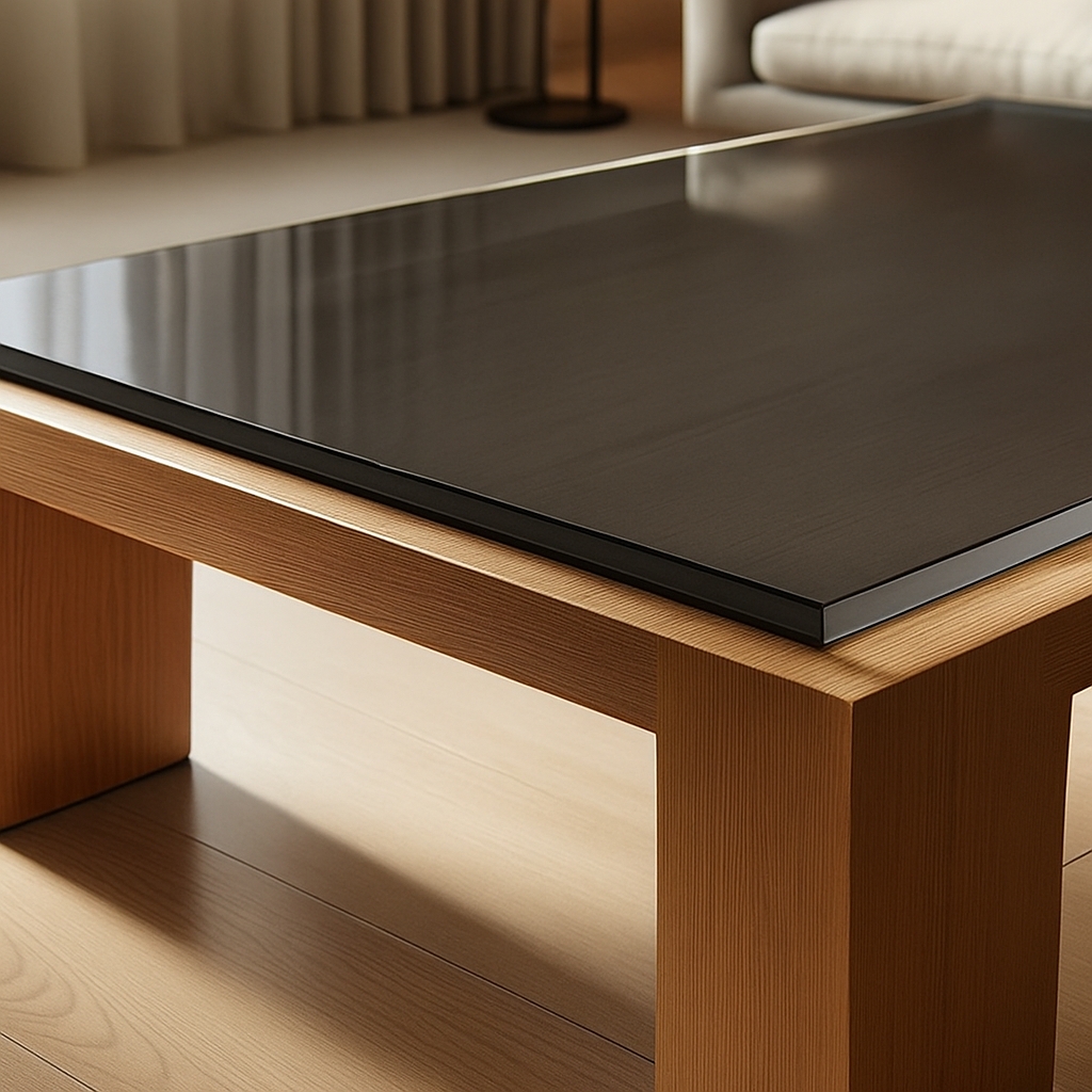 テーブル天板:グレー(強化ガラス)